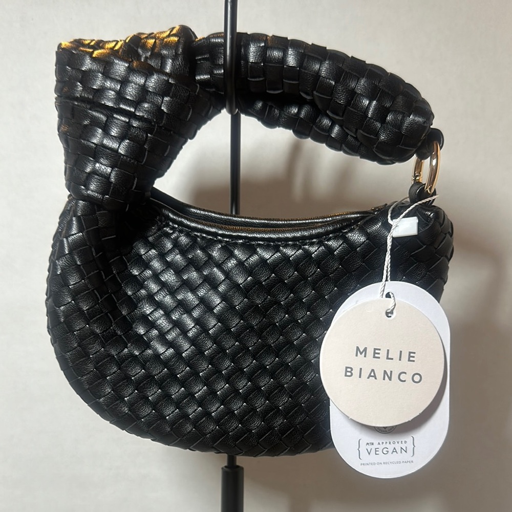 Melie Bianco Black Woven Mini Bag
